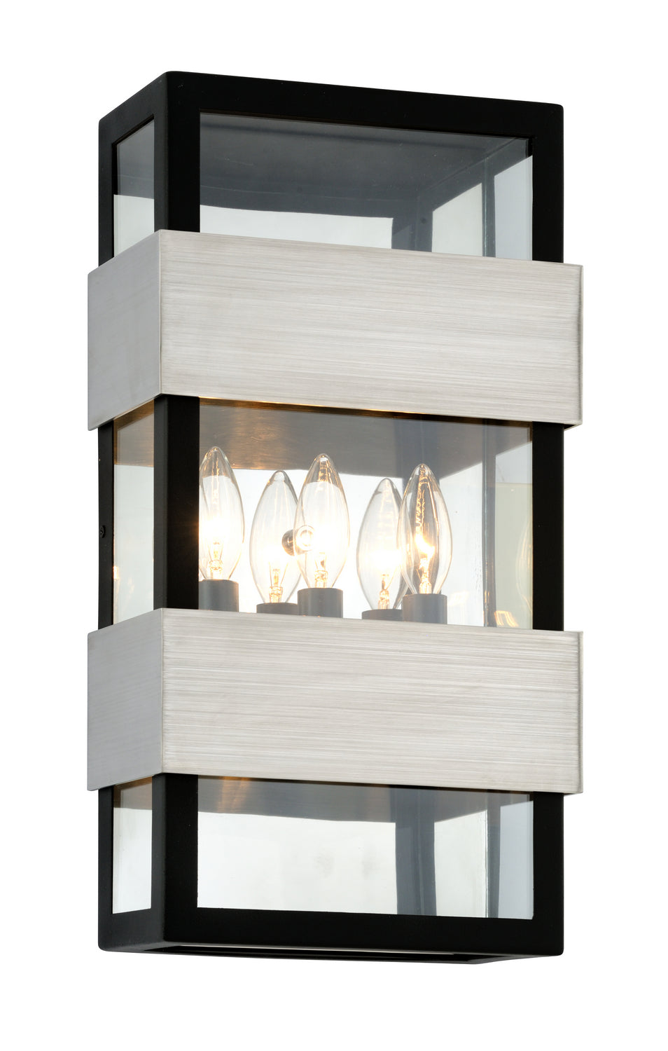 Troy Lighting B6523 Modern Dana Point Outdoor Black With Brushed Stainless