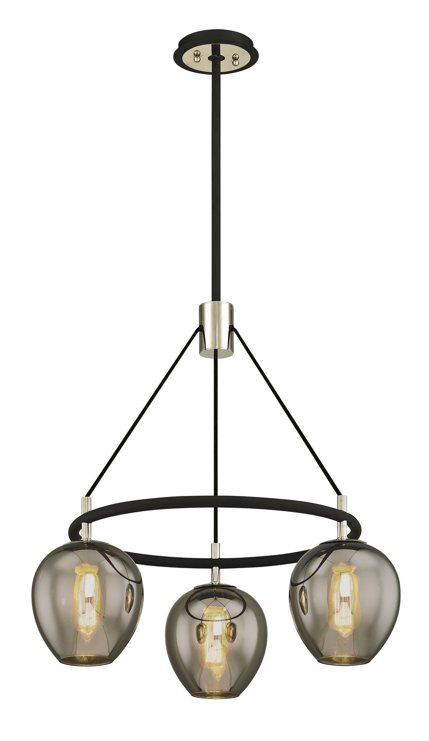Troy Iliad F6213 Chandelier Light - Carbide Blk & Pol Nickel