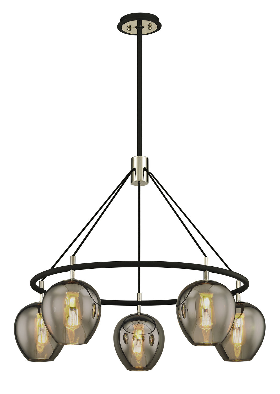 Troy Iliad F6215 Chandelier Light - Carbide Blk & Pol Nickel