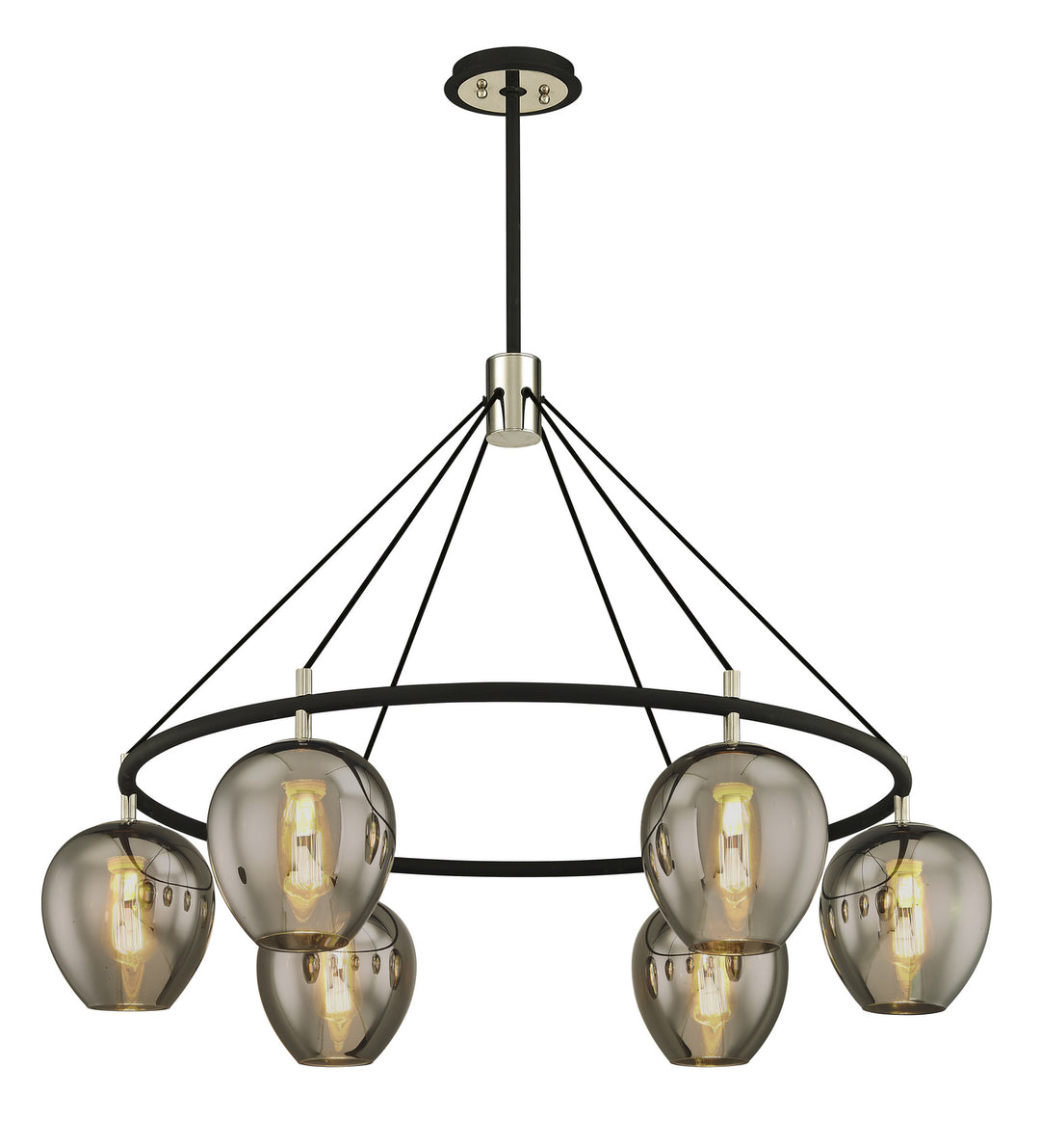 Troy Iliad F6216 Chandelier Light - Carbide Blk & Pol Nickel