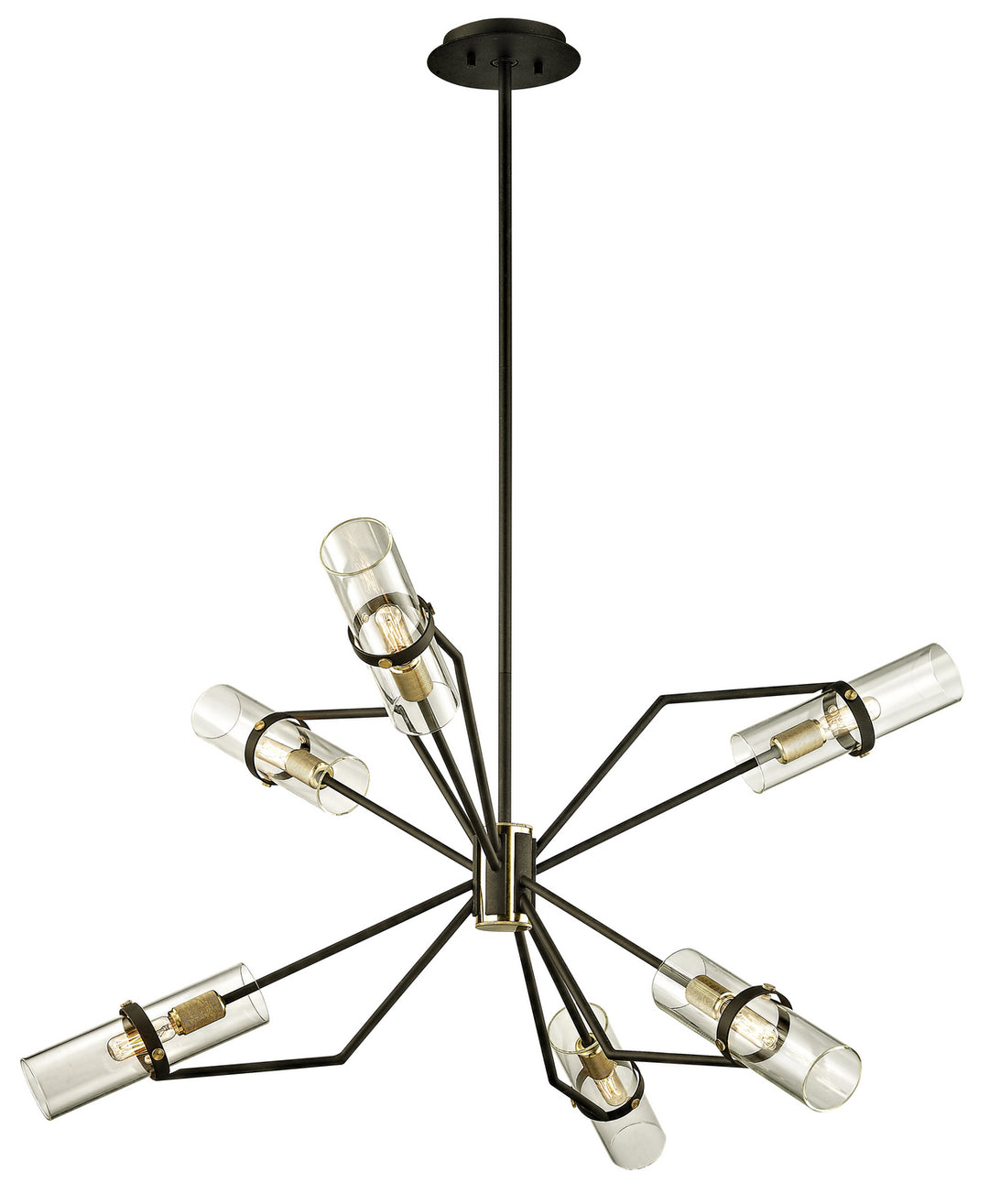 Troy Raef F6316 Chandelier Light - Textured Bronze Brushed Brass