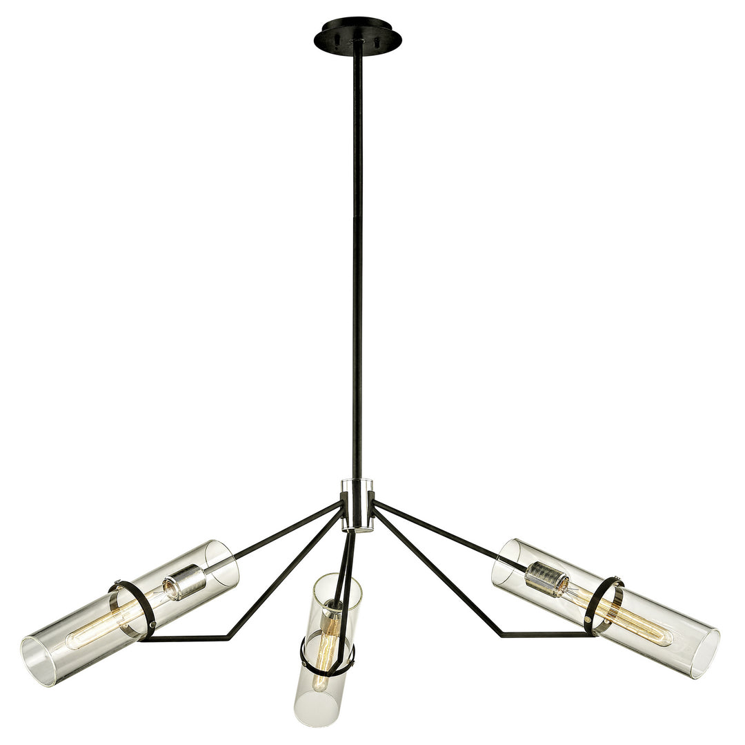Troy Raef F6327 Chandelier Light - Textured Black & Polish Nickel