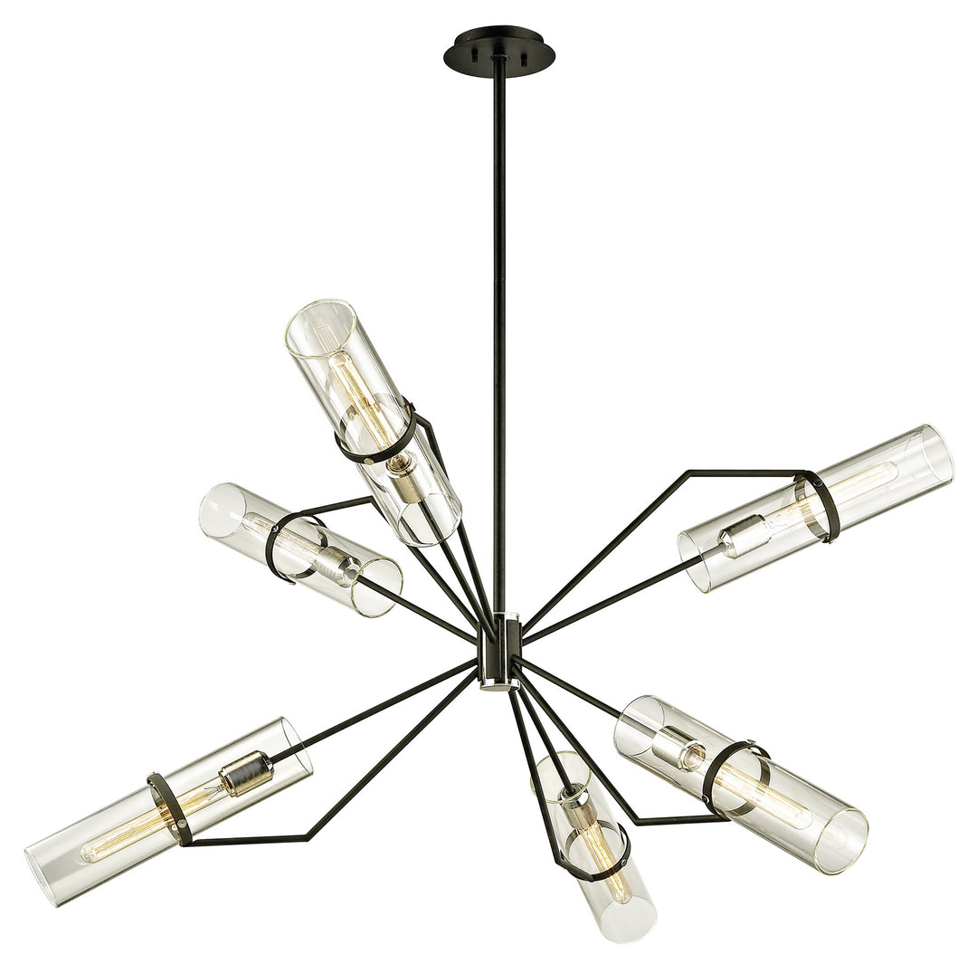 Troy Raef F6328-TBK/PN Chandelier Light - Textured Black & Polish Nickel