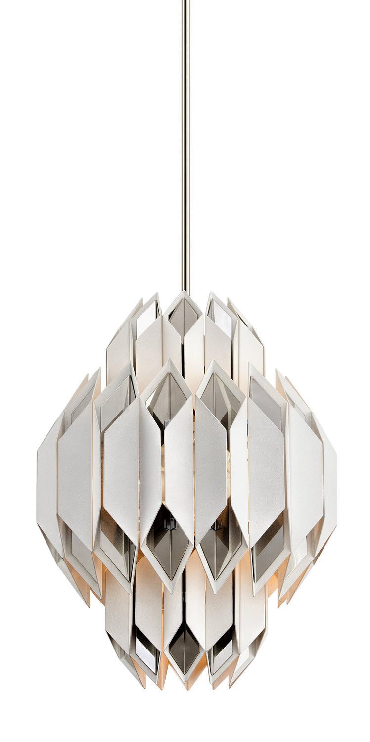Corbett Haiku 254-46 Pendant Light - White With Polished Stainless