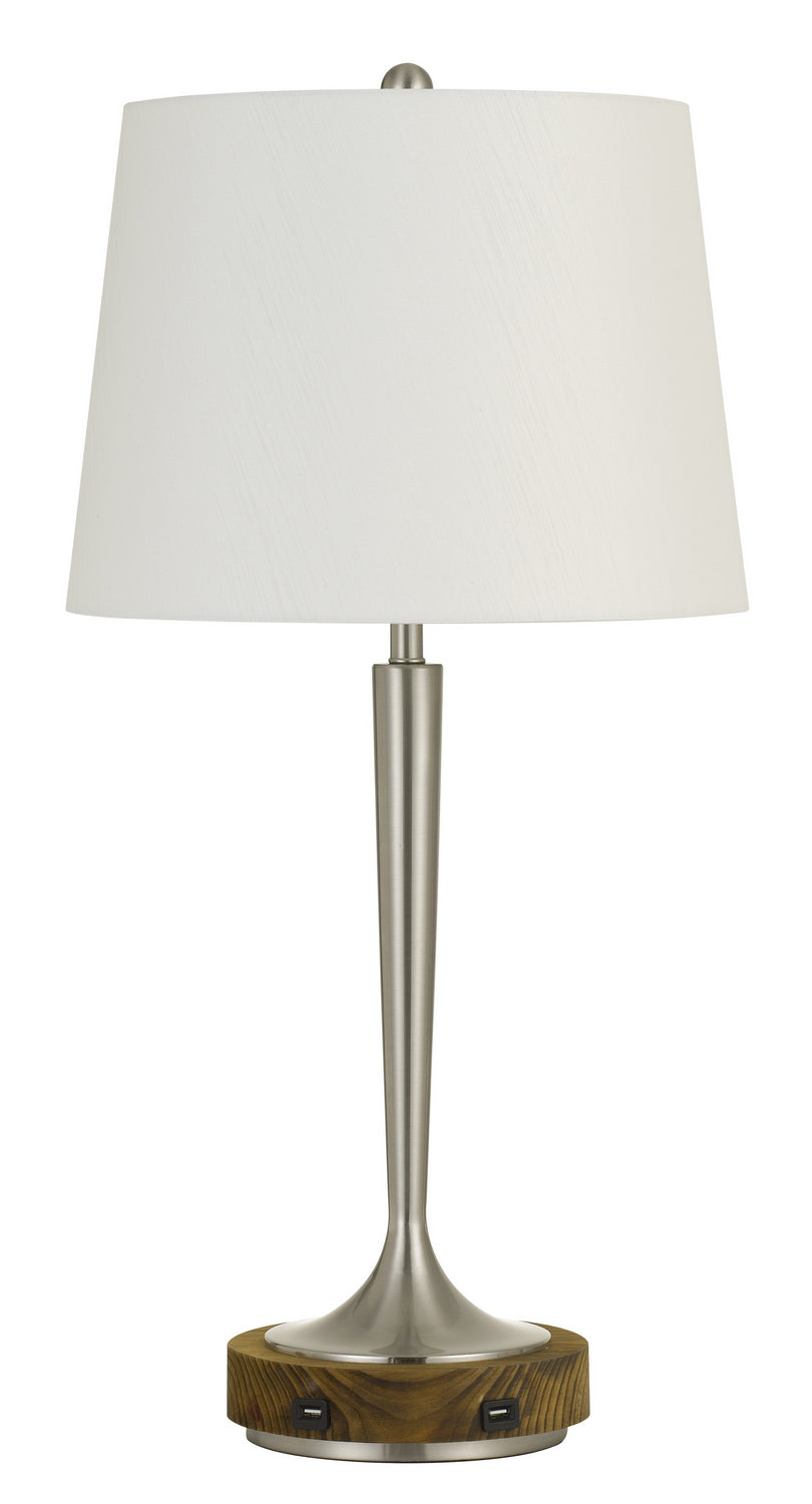 Cal Lighting BO-2778TB Chester One Light Table Lamp Lamp Pewter, Nickel, Silver