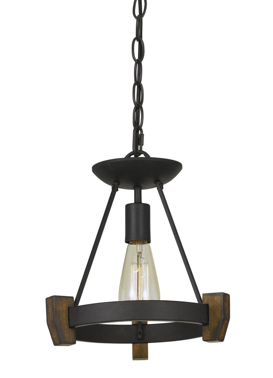 Cal Cruz FX-3517-1 Pendant Light - Bronze/Wood