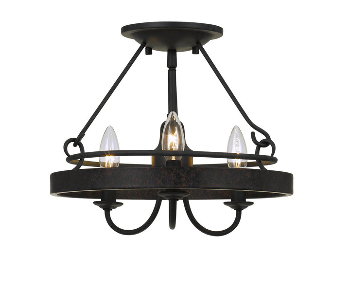 Cal Helena FX-3518-3 Chandelier Light - Texture Gray With Moroccan Bronze