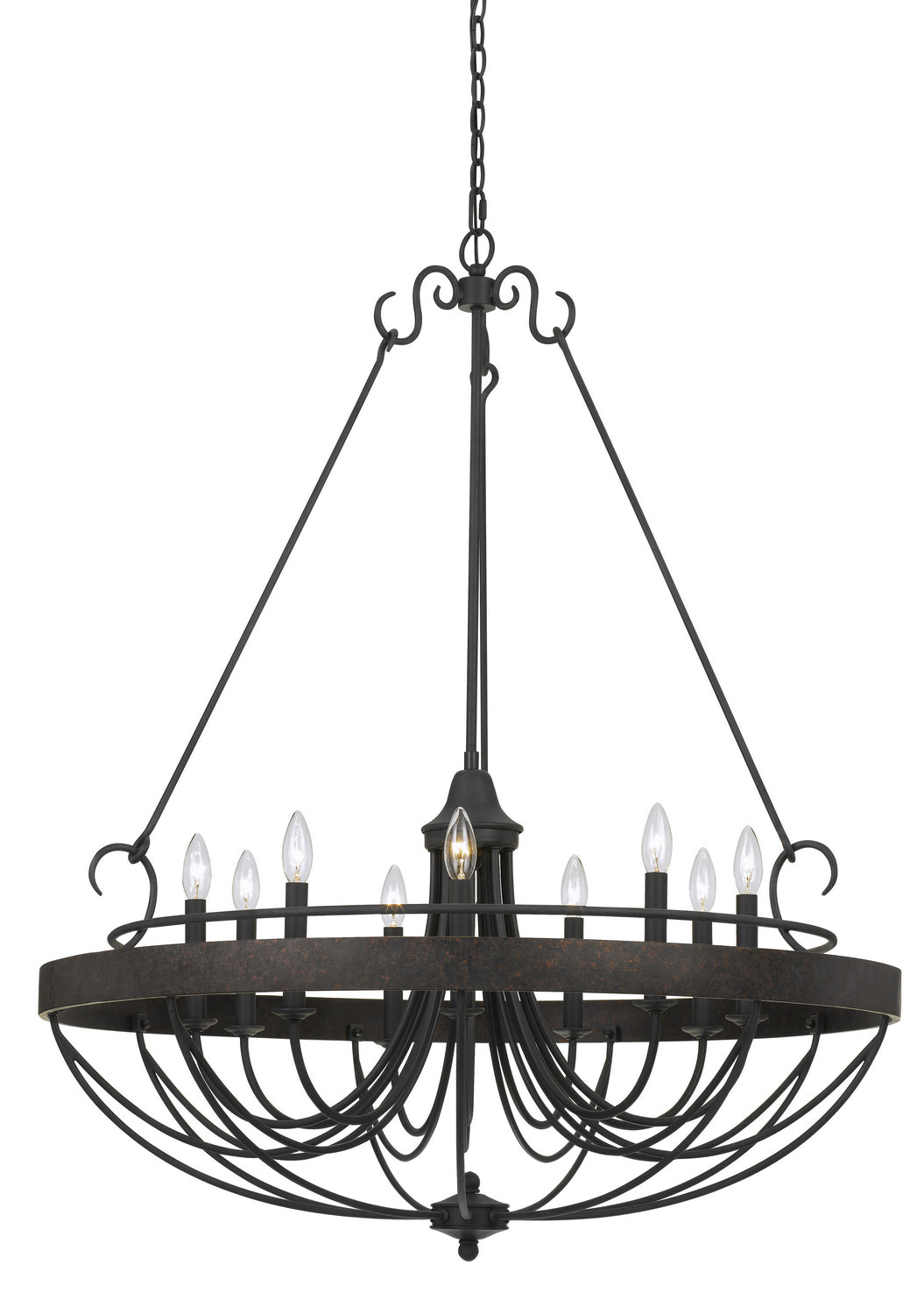 Cal Helena FX-3518-9 Chandelier Light - Texture Gray With Moroccan Bronze