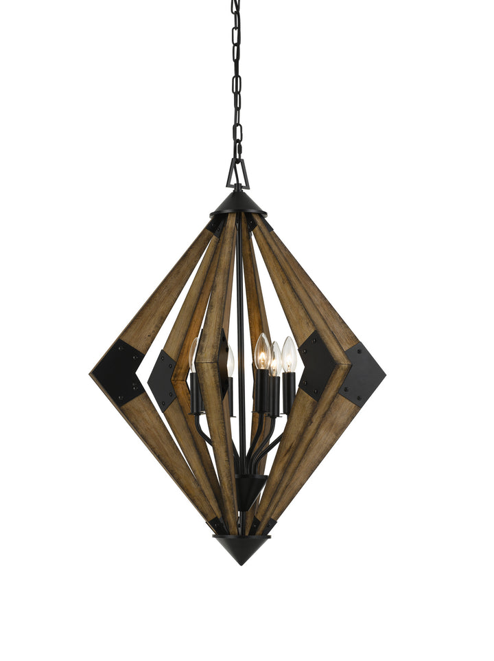 Cal Arezzo FX-3679-6 Pendant Light - Wood