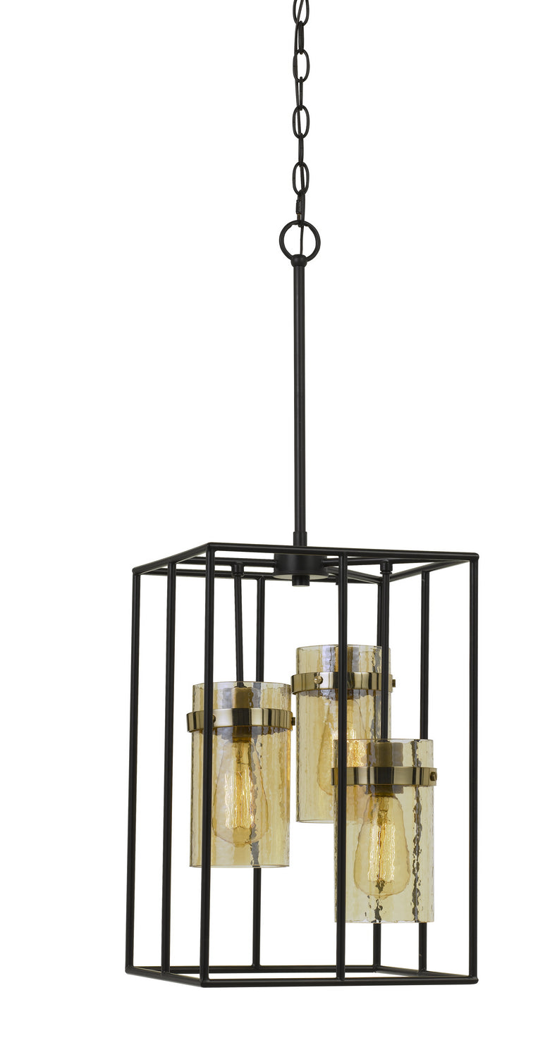 Cal Cremona FX-3680-3 Pendant Light - Black/Antique Brass