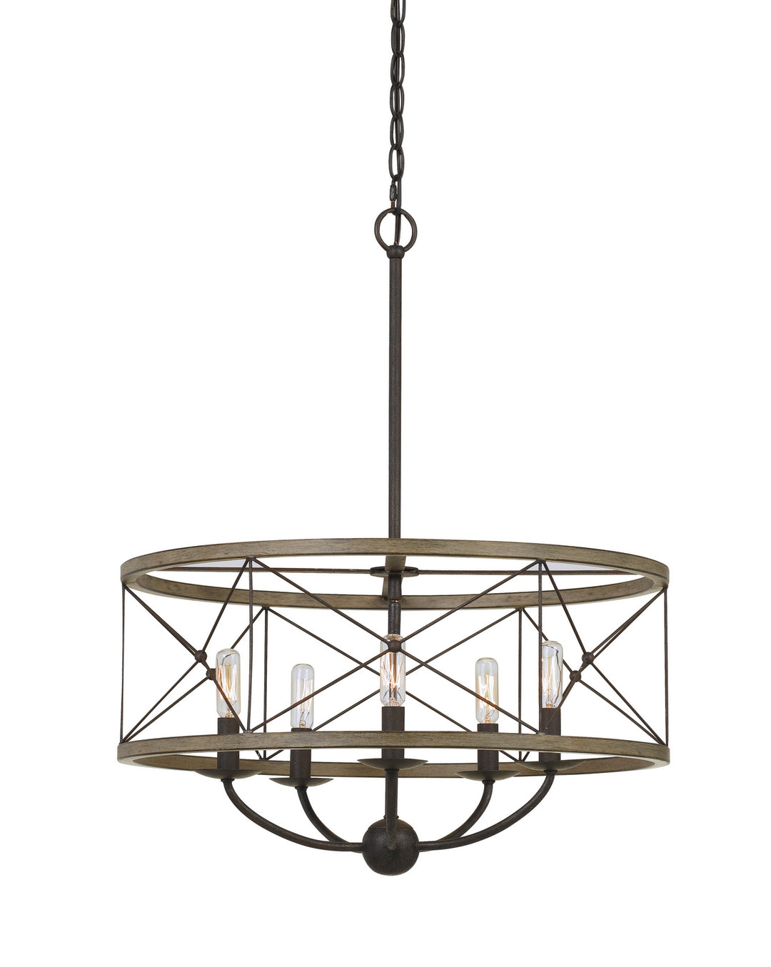 Cal Modica FX-3685-5 Chandelier Light - Distress Ivory/Iron