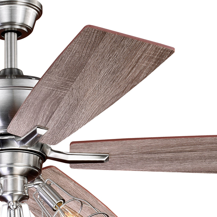 Vaxcel Clybourn F0054 Ceiling Fan - Satin Nickel, Driftwood-Walnut/