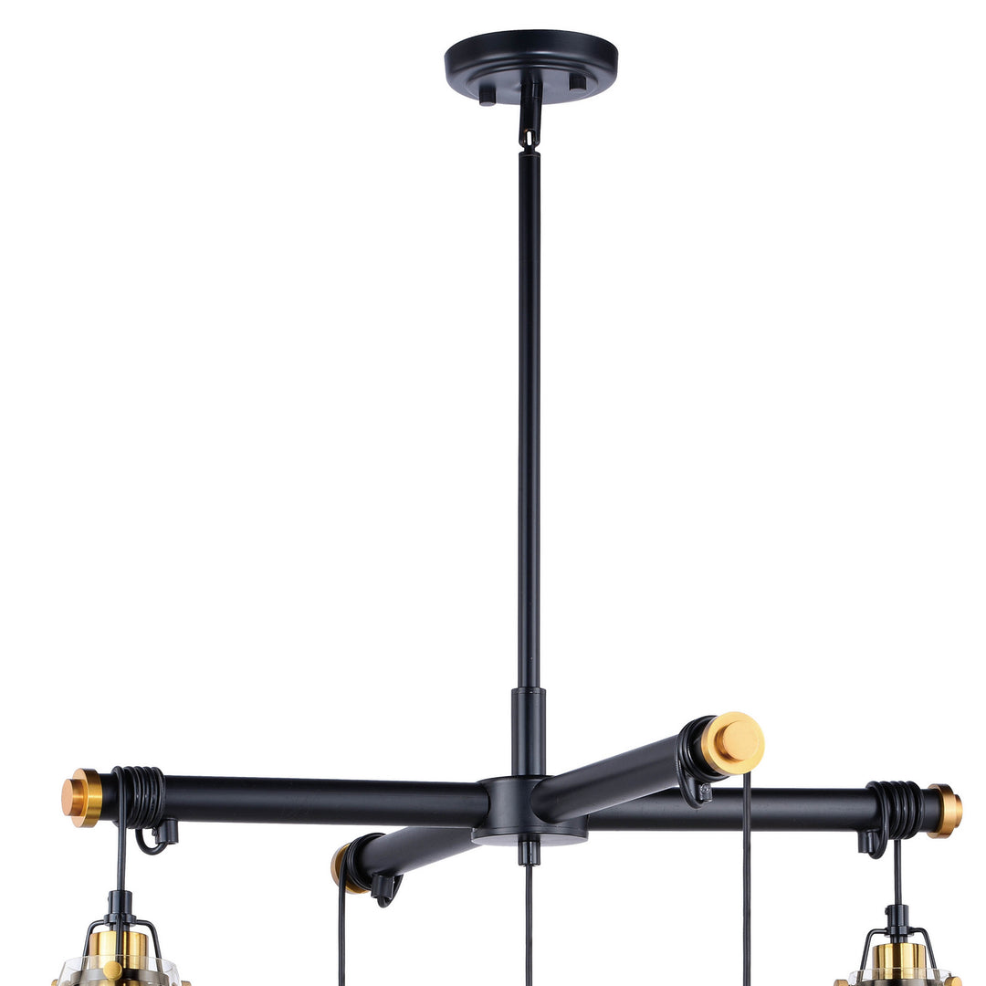 Vaxcel Kassidy H0184 Chandelier Light - Black and Natural Brass