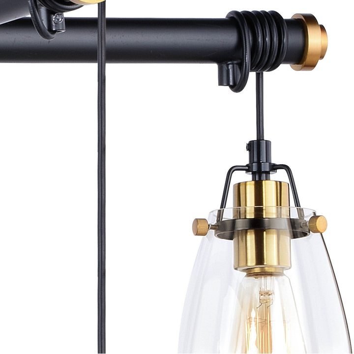 Vaxcel Kassidy H0184 Chandelier Light - Black and Natural Brass