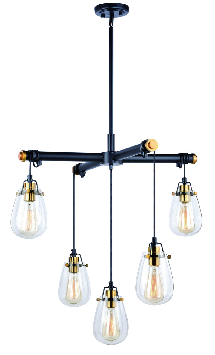 Vaxcel Kassidy H0184 Chandelier Light - Black and Natural Brass