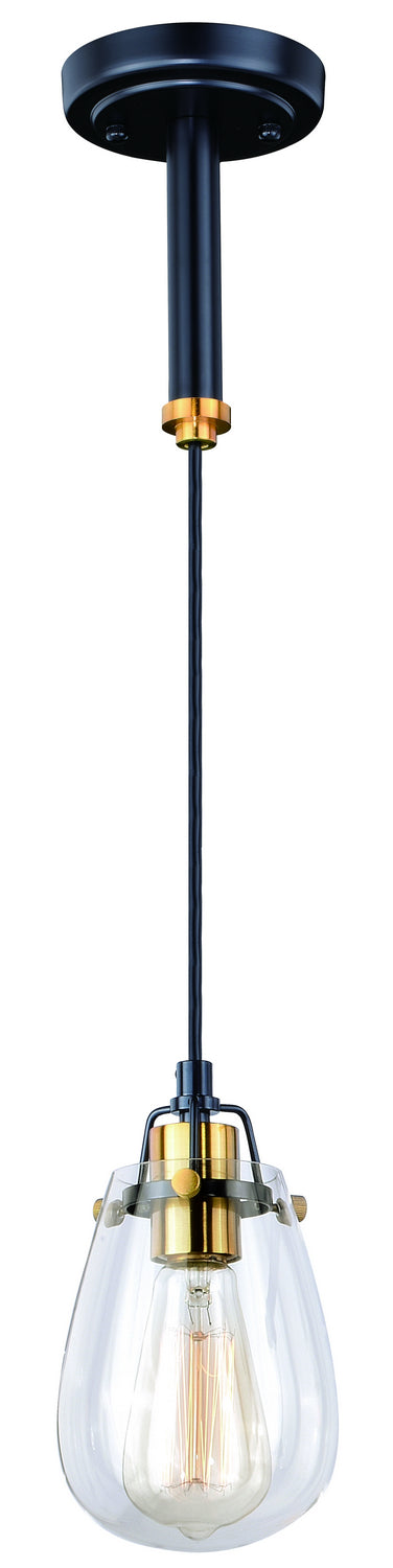 Vaxcel Kassidy P0232 Pendant Light - Black and Natural Brass