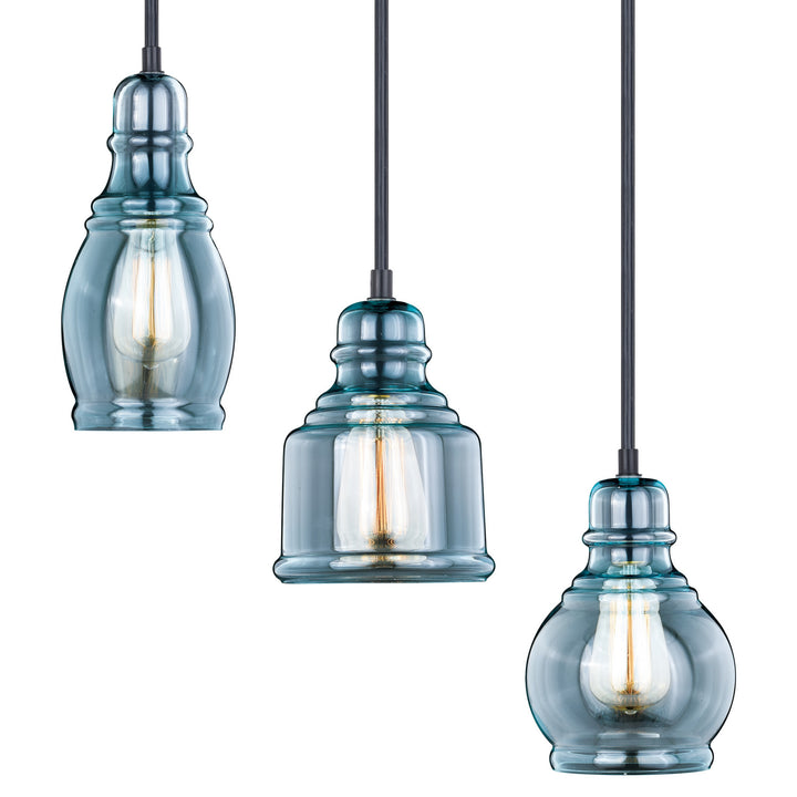 Vaxcel Millie P0250 Pendant Light - Satin Nickel and Oil Rubbed Bronze