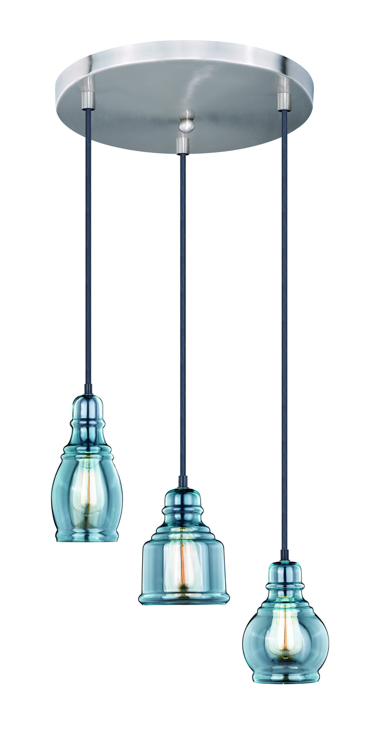 Vaxcel Millie P0250 Pendant Light - Satin Nickel and Oil Rubbed Bronze