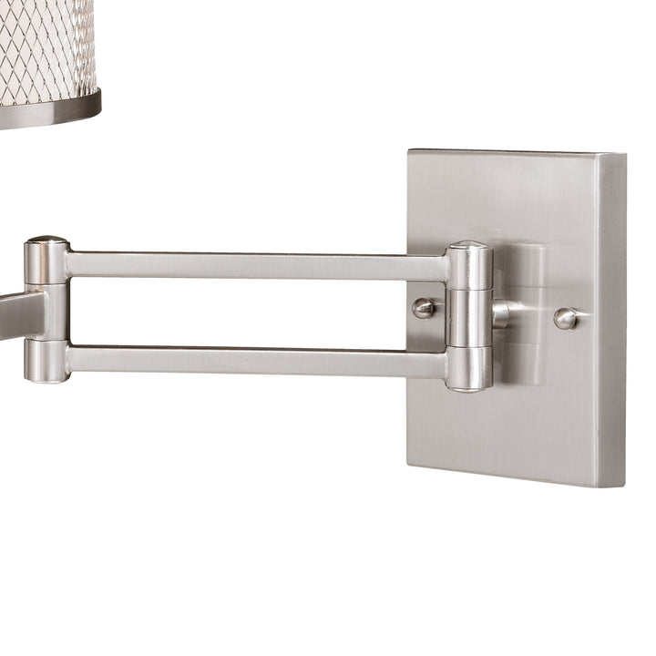 Vaxcel Lighting W0259 Polk One Light Swing Arm Wall Light Lamp Pewter, Nickel, Silver