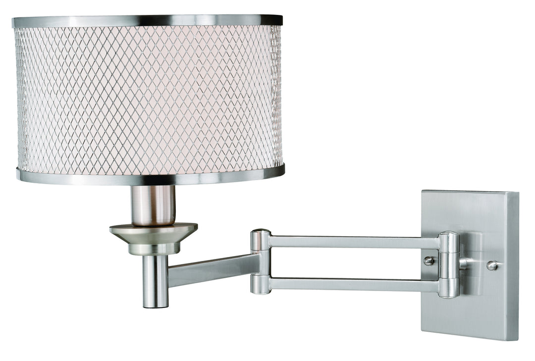 Vaxcel Lighting W0259 Polk One Light Swing Arm Wall Light Lamp Pewter, Nickel, Silver