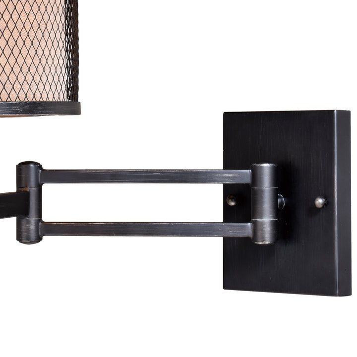 Vaxcel Lighting W0260 Polk One Light Swing Arm Wall Light Lamp Pewter, Nickel, Silver