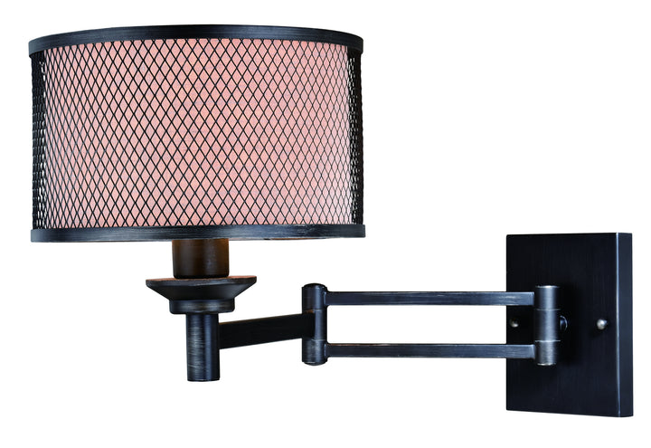 Vaxcel Lighting W0260 Polk One Light Swing Arm Wall Light Lamp Pewter, Nickel, Silver