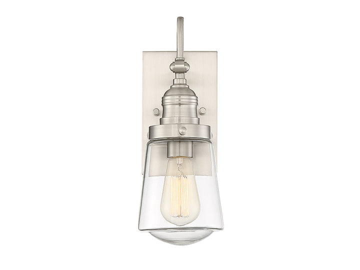 Savoy House Lighting 5-2067-SN Macauley One Light Wall Mount Outdoor Pewter, Nickel, Silver