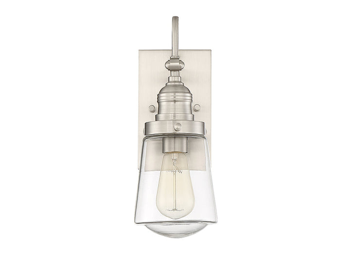 Savoy House Lighting 5-2067-SN Macauley One Light Wall Mount Outdoor Pewter, Nickel, Silver