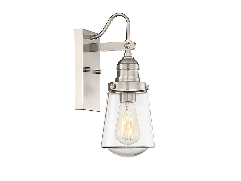 Savoy House Lighting 5-2067-SN Macauley One Light Wall Mount Outdoor Pewter, Nickel, Silver