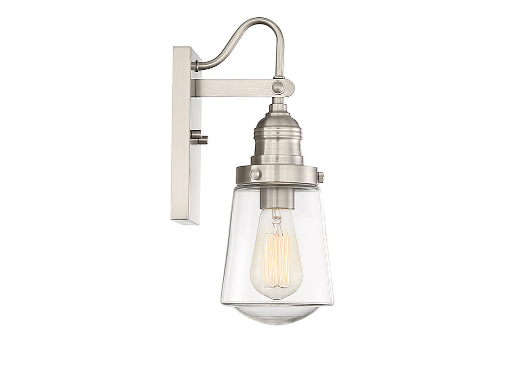 Savoy House Lighting 5-2067-SN Macauley One Light Wall Mount Outdoor Pewter, Nickel, Silver