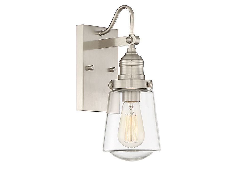 Savoy House Lighting 5-2067-SN Macauley One Light Wall Mount Outdoor Pewter, Nickel, Silver