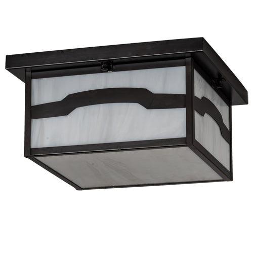 Meyda Tiffany Lighting 87537 Hyde Park Two Light Flushmount Outdoor Bronze / Dark