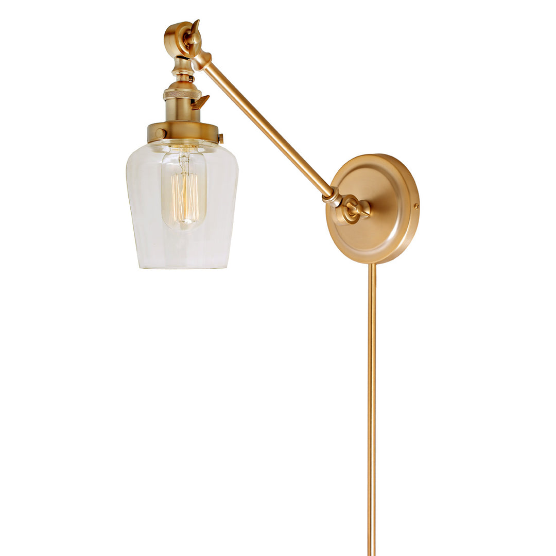 Jvi Designs Lighting 1255-10 S9 Soho One Light Swing Arm Wall Sconce Lamp Brass