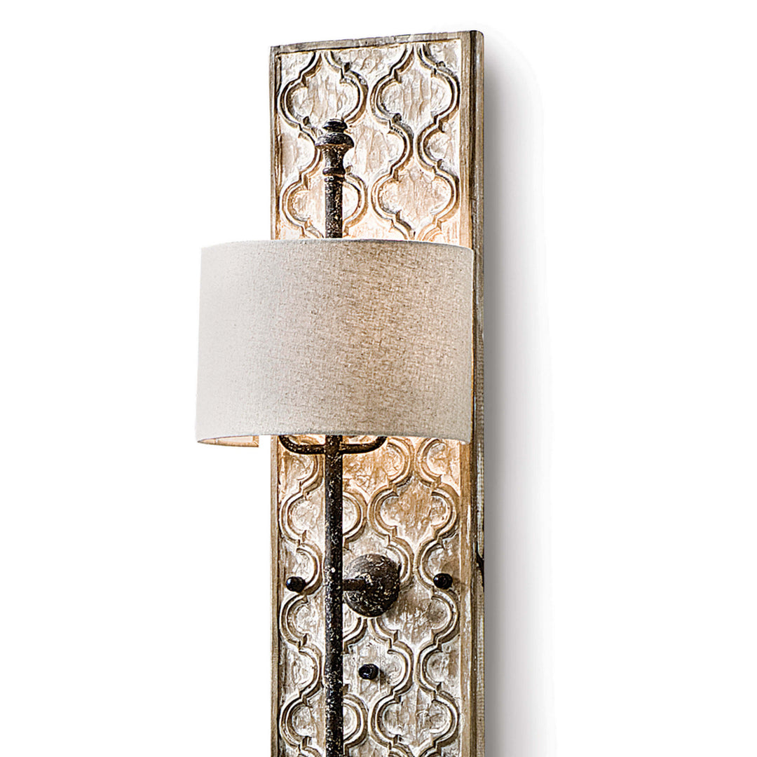 Regina Andrew Carved 15-1003 Wall Sconce Light - Distressed Painted