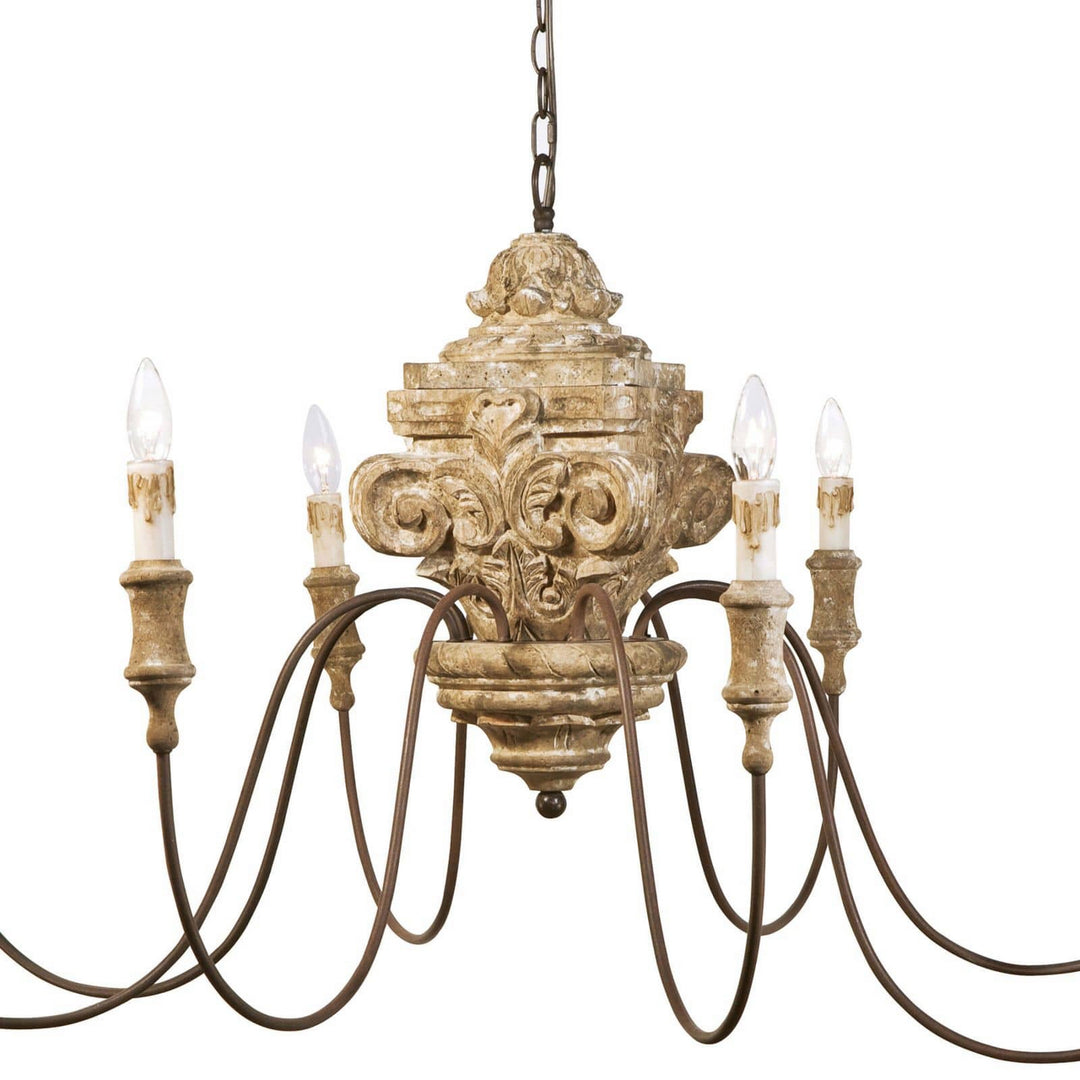 Regina Andrew Wood 16-1018 Chandelier Light - Distressed Painted