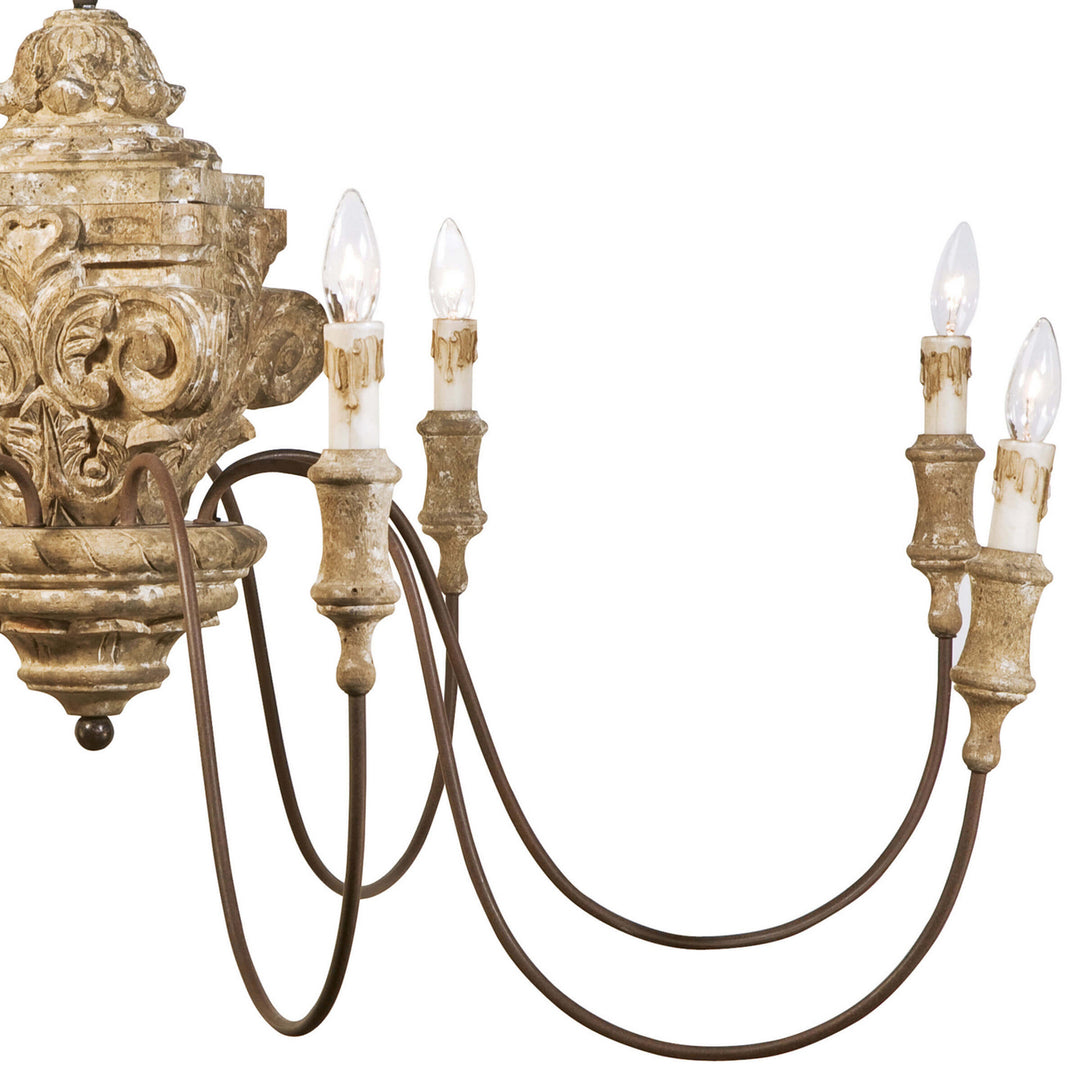 Regina Andrew Wood 16-1018 Chandelier Light - Distressed Painted