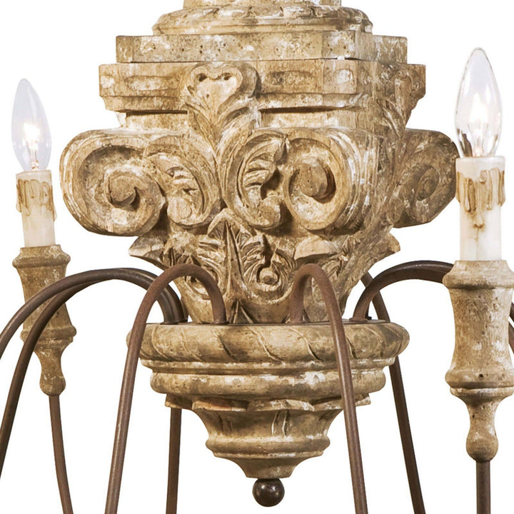 Regina Andrew Wood 16-1018 Chandelier Light - Distressed Painted