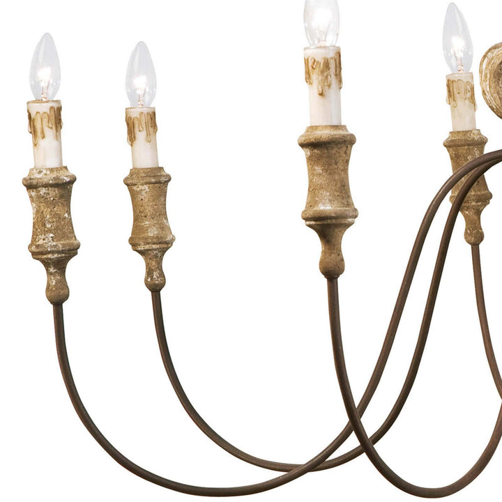 Regina Andrew Wood 16-1018 Chandelier Light - Distressed Painted