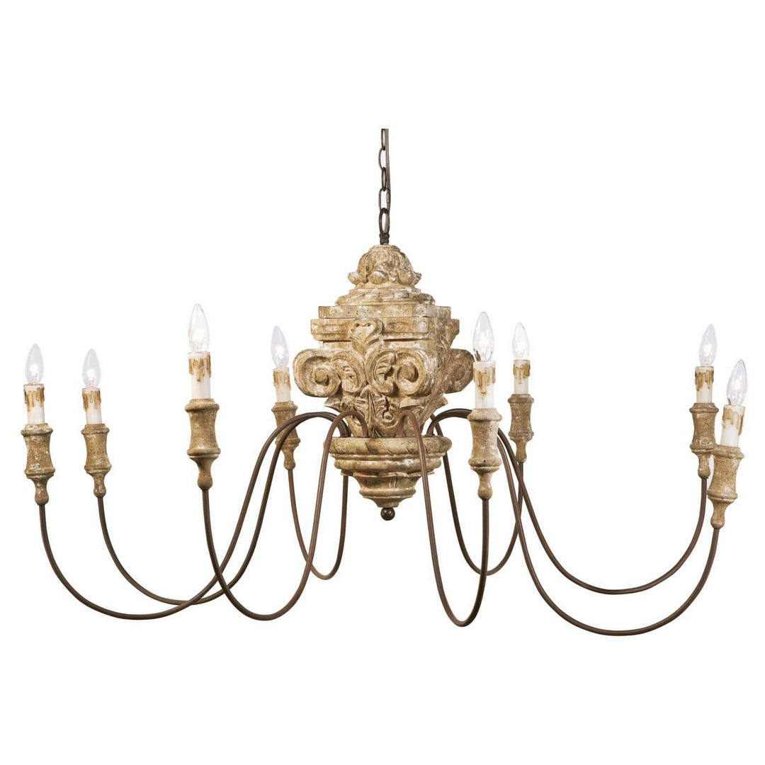 Regina Andrew Wood 16-1018 Chandelier Light - Distressed Painted