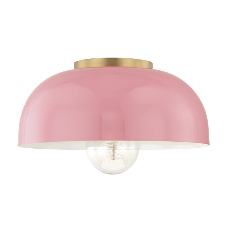 Mitzi Avery H199501L-AGB/PK Ceiling Light - Aged Brass/Pink