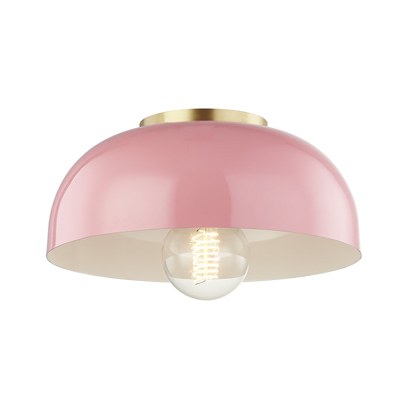 Mitzi Avery H199501S-AGB/PK Ceiling Light - Aged Brass/Pink