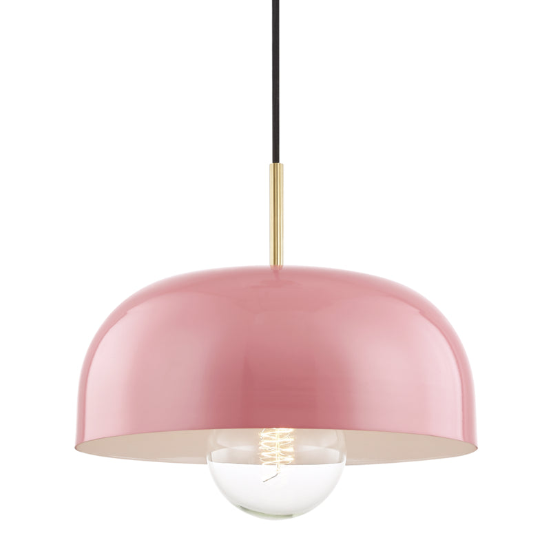 Mitzi Avery H199701L-AGB/PK Pendant Light - Aged Brass/Pink