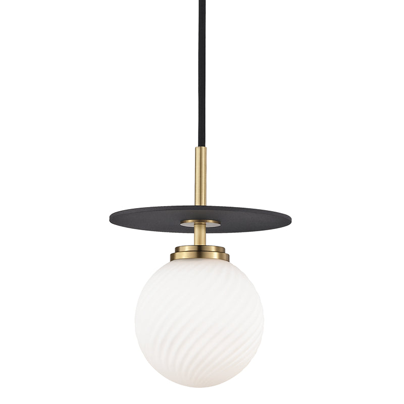 Mitzi Ellis H200701S-AGB/BK Pendant Light - Aged Brass/Black