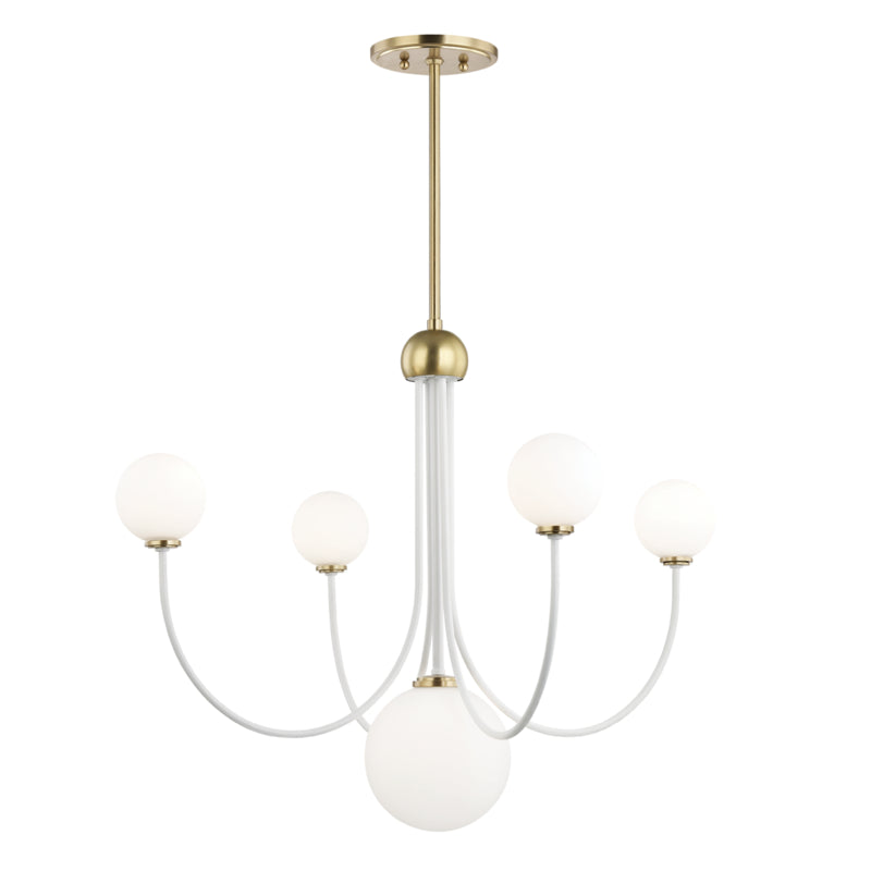 Mitzi Coco H234805-AGB/WH Chandelier Light - Aged Brass/Soft Off White