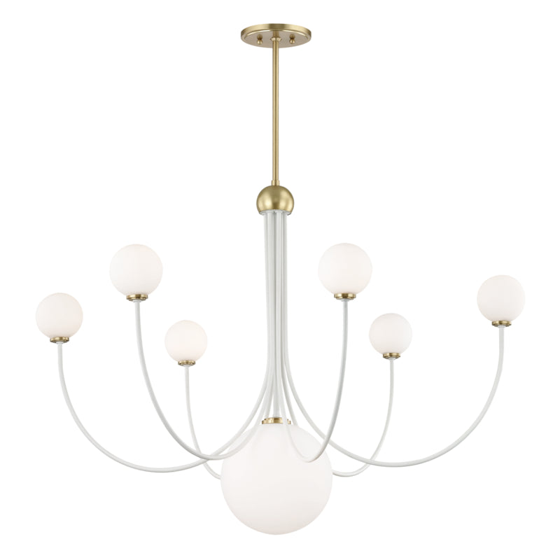 Mitzi Coco H234807-AGB/WH Chandelier Light - Aged Brass/Soft Off White