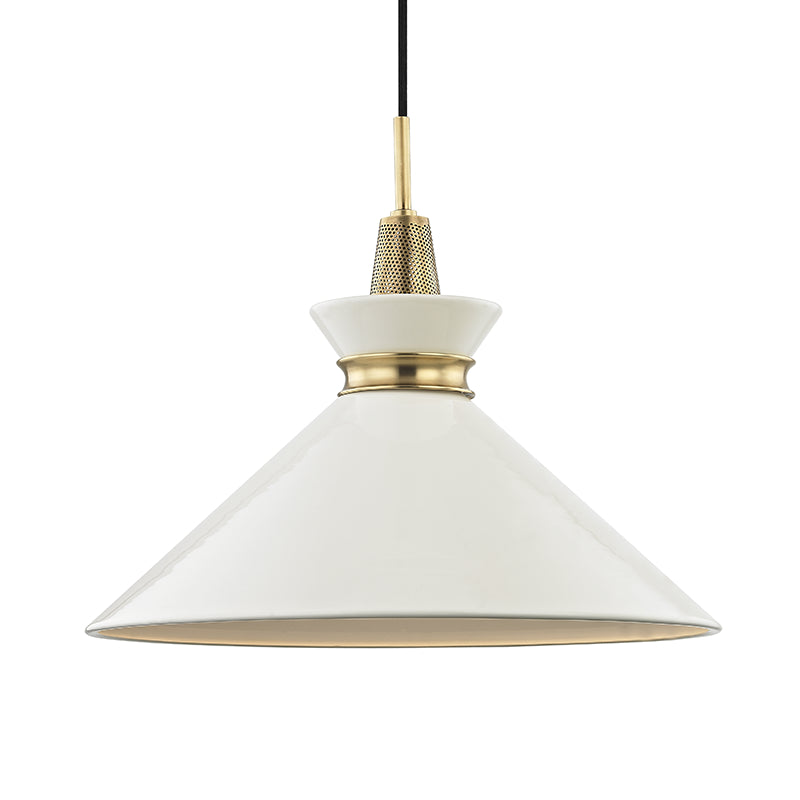 Mitzi Kiki H251701L-AGB/CR Pendant Light - Aged Brass/Cream