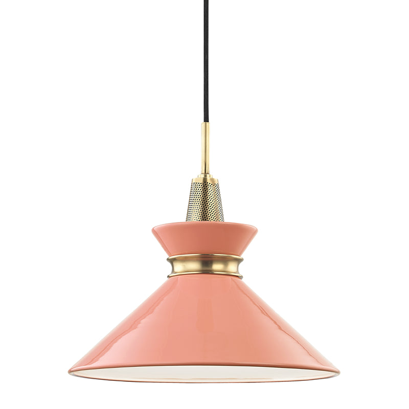 Mitzi Kiki H251701S-AGB/PK Pendant Light - Aged Brass/Pink