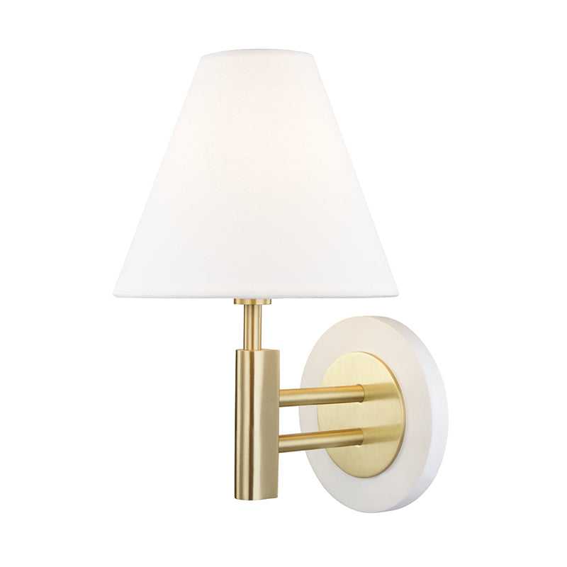 Mitzi Robbie H264101-AGB/WH Wall Sconce Light - Aged Brass/Soft Off White