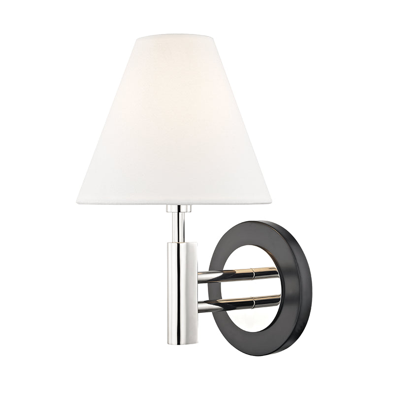 Mitzi Robbie H264101-PN/BK Wall Sconce Light - Polished Nickel/Black