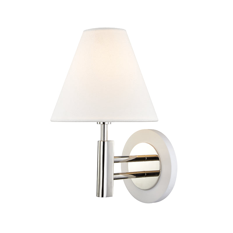 Mitzi Robbie H264101-PN/WH Wall Sconce Light - Polished Nickel/White